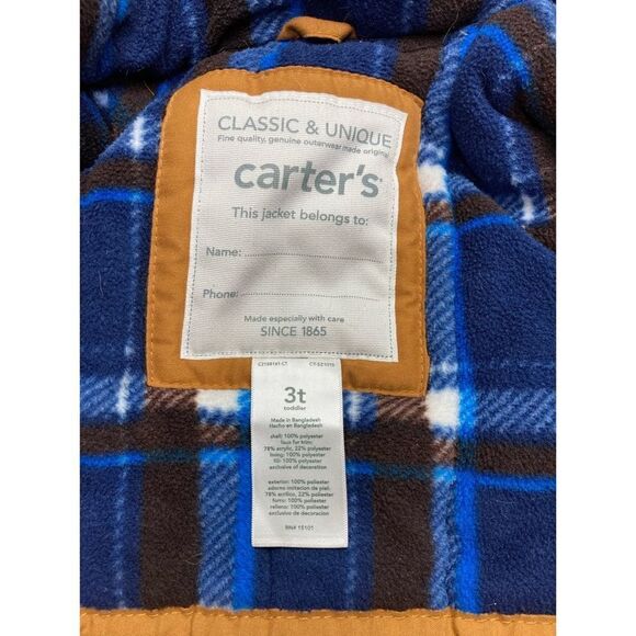 Carters tan coat with faux fur hood - Picture 4 of 4